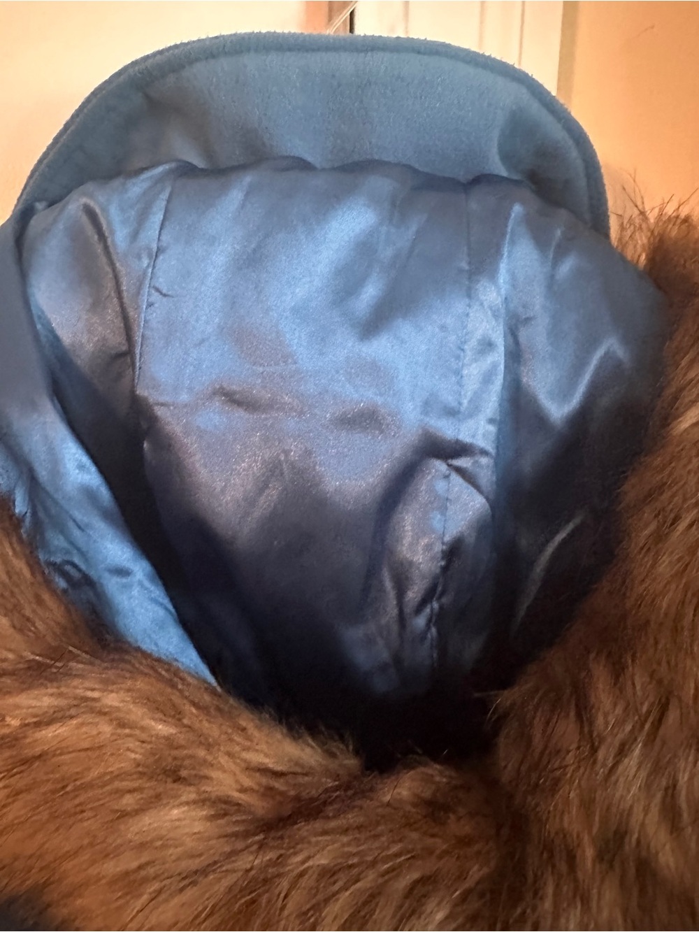 C. Wonder Bright Blue Toggle Peacoat with Faux-Fur Hood Trim - Picture 7 of 9